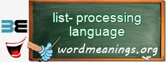WordMeaning blackboard for list-processing language
